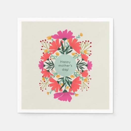 Fröhlicher Muttertag Serviette (Vorderseite)