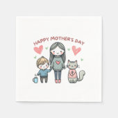 Fröhlicher Muttertag Serviette (Vorderseite)