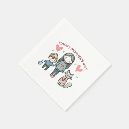 Fröhlicher Muttertag Serviette (Ecke)