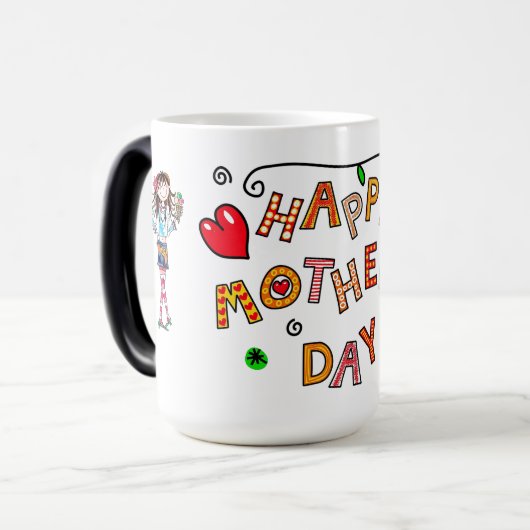 Fröhlicher Muttertag Verwandlungstasse (Vorderseite Links)