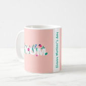 Fröhlicher Muttertag Vibrant Rosa und Grün Kaffeetasse (Vorderseite Links)
