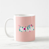 Fröhlicher Muttertag Vibrant Rosa und Grün Kaffeetasse (Links)