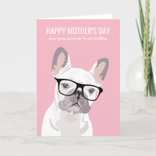 Fröhlicher Muttertag vom Hund   French Bulldog Karte