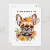 Fröhlicher Muttertag vom Hund | French Bulldog Postkarte (Vorne/Hinten)