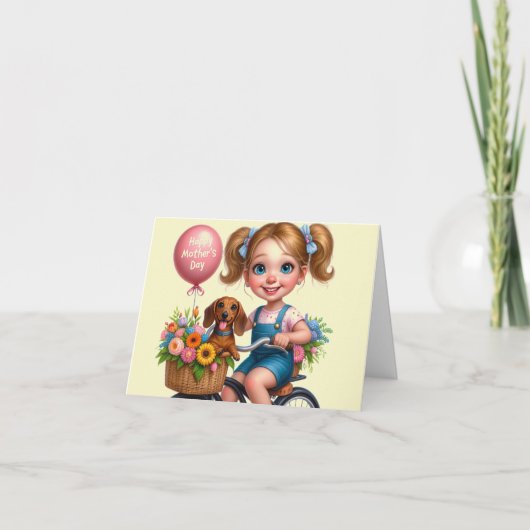 Fröhlicher Muttertag vom Mädchen Karte (Vorderseite)