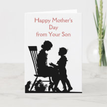 Fröhlicher Muttertag Vom Sohn, Vintage Silhouette