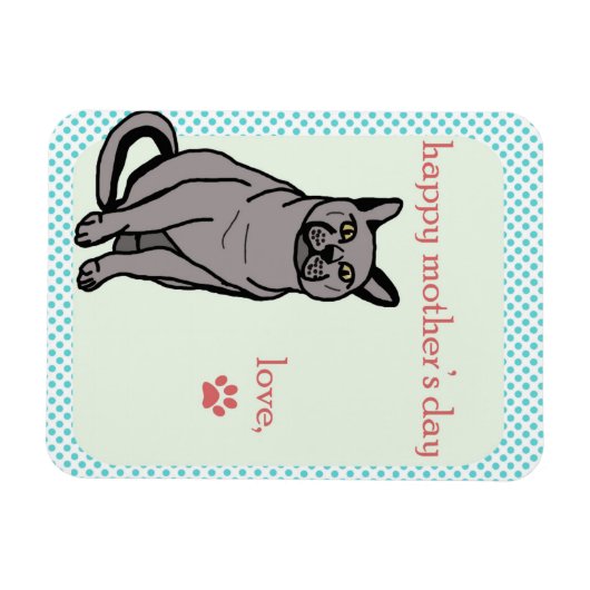 Fröhlicher Muttertag | Von der Katze Magnet (Horizontal)