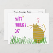 Fröhlicher Muttertag | Von der Katze Postkarte (Vorne/Hinten)