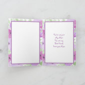 Fröhlicher Muttertag Wasserfarbe Lila Karte (Innenseite)