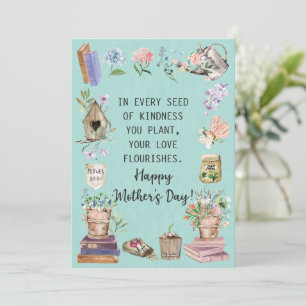 Fröhlicher Muttertag Wasserfarben Blumengarten Feiertagskarte
