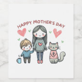 Fröhlicher Muttertag Weinetikett (Einzelnes Label)