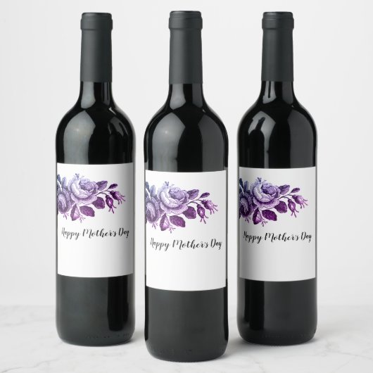 Fröhlicher Muttertag Weinetikett (Flaschen)