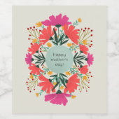 Fröhlicher Muttertag Weinetikett (Einzelnes Label)