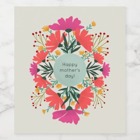 Fröhlicher Muttertag Weinetikett (Einzelnes Label)