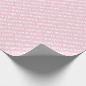 Fröhlicher Muttertag Weiß auf hellrosa Geschenkpapier (Ecke)