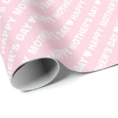 Fröhlicher Muttertag Weiß auf hellrosa Geschenkpapier (Rolleneckpunkt)