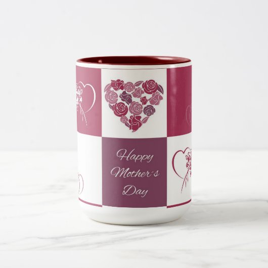 Fröhlicher Muttertag Zweifarbige Tasse (Mittel)