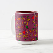 Fröhlicher Muttertag Zweifarbige Tasse (Vorderseite Links)