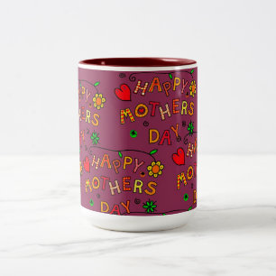 Fröhlicher Muttertag Zweifarbige Tasse
