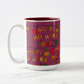 Fröhlicher Muttertag Zweifarbige Tasse (Links)