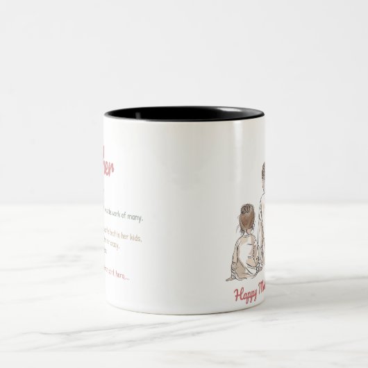 Fröhlicher Muttertag Zweifarbige Tasse (Mittel)