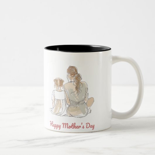 Fröhlicher Muttertag Zweifarbige Tasse (Rechts)