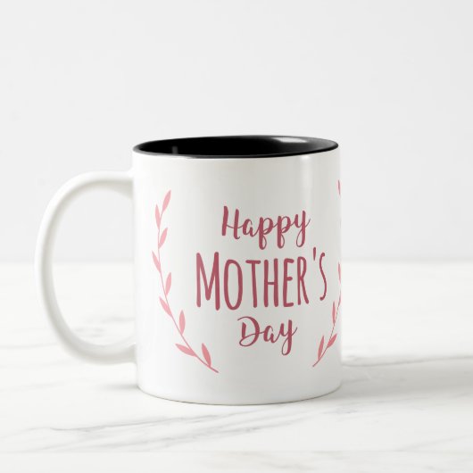 Fröhlicher Muttertag Zweifarbige Tasse (Links)