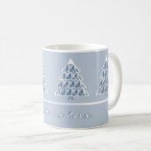 Fröhlicher Noel Powder Blue Weihnachtskaffeebecher Kaffeetasse (VorderseiteRechts)