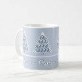 Fröhlicher Noel Powder Blue Weihnachtskaffeebecher Kaffeetasse (Vorderseite Links)