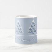 Fröhlicher Noel Powder Blue Weihnachtskaffeebecher Kaffeetasse (Mittel)