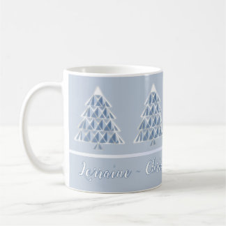 Fröhlicher Noel Powder Blue Weihnachtskaffeebecher Kaffeetasse