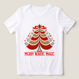Fröhlicher Nordischer Magischer Volks Kunst Weihna Tri-Blend Shirt