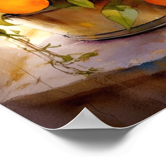 Fröhlicher Orangenbaum in Pot Poster (Ecke)