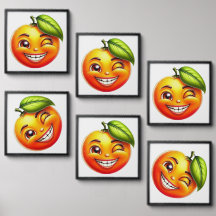 Fröhlicher Orangencharakter