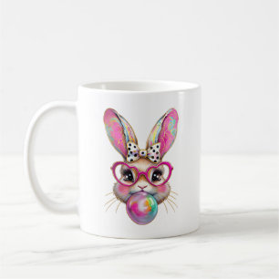 Fröhlicher Osterhase Coquette Bogen Pinselstrich O Kaffeetasse