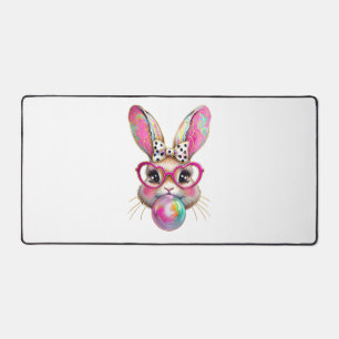 Fröhlicher Osterhase Coquette Bogen Pinselstrich O Schreibtischunterlage