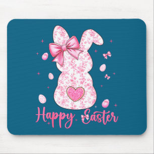 Fröhlicher Osterhase Coquette Hase floral Frauen Mousepad