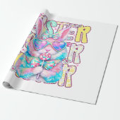 Fröhlicher Osterhase Coquette Schleife Preppy Oste Geschenkpapier (Ungerollt)
