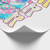 Fröhlicher Osterhase Coquette Schleife Preppy Oste Geschenkpapier (Ecke)