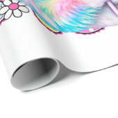 Fröhlicher Osterhase Coquette Schleife Preppy Oste Geschenkpapier (Rolleneckpunkt)