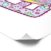 Fröhlicher Osterhase Coquette Schleife Preppy Oste Poster (Ecke)