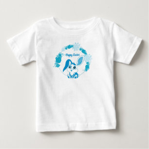 Fröhlicher Osterhase Cute Blue Kawaii Baby T-shirt