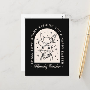 Fröhlicher Osterhase dunkle western lustige Grüße Postkarte