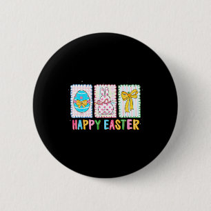 Fröhlicher Osterhase Ei lustig für Kinder Junge Mä Button
