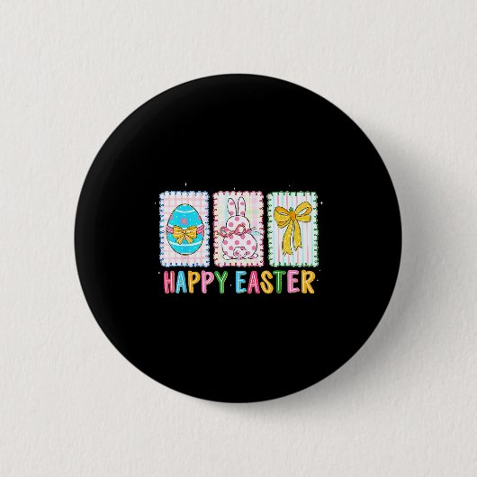 Fröhlicher Osterhase Ei lustig für Kinder Junge Mä Button (Vorderseite)
