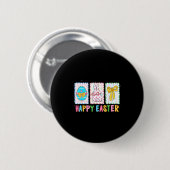 Fröhlicher Osterhase Ei lustig für Kinder Junge Mä Button (Vorne & Hinten)