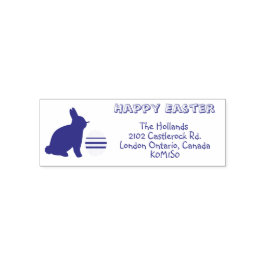 Fröhlicher Osterhase & Ei Rücksendeadresse Permastempel