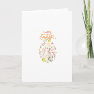 Fröhlicher Osterhase & Eier Feiertagskarte