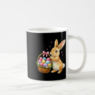 Fröhlicher Osterhase Eier Korb süßer Hase Männer Kaffeetasse