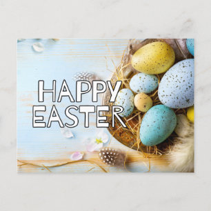 Fröhlicher Osterhase & Eierkuchen Postkarte